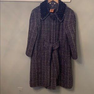 TORY BURCH NAVY GRAY COAT